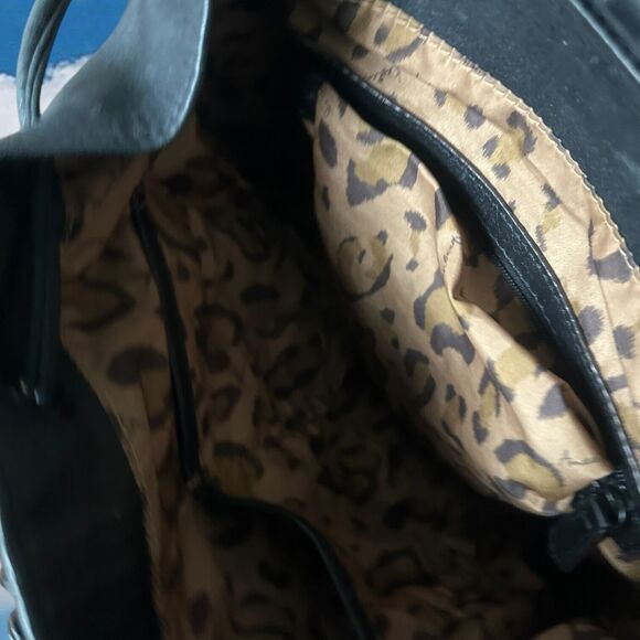 Aimee Kestenberg Backpack Leather Handle Top Zip Designer Black Handbag